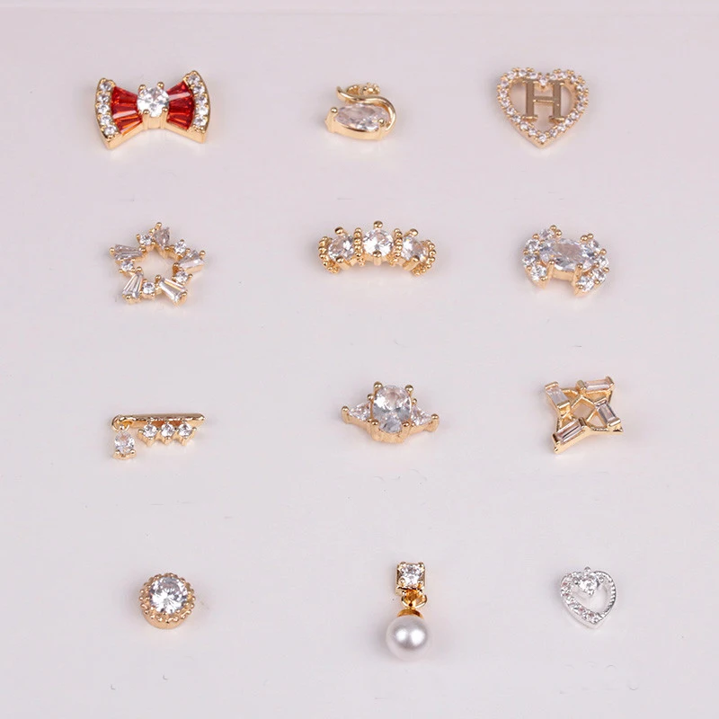 

5 шт. 3D японские украшения для ногтей металлические циркониевые украшения для ногтей высококачественные хрустальные маникюрные алмазные п...