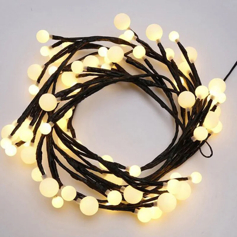 Dikale шариковая гирлянда низкого напряжения черная из ротанга 25 M 72 Light 8 функция Dragon