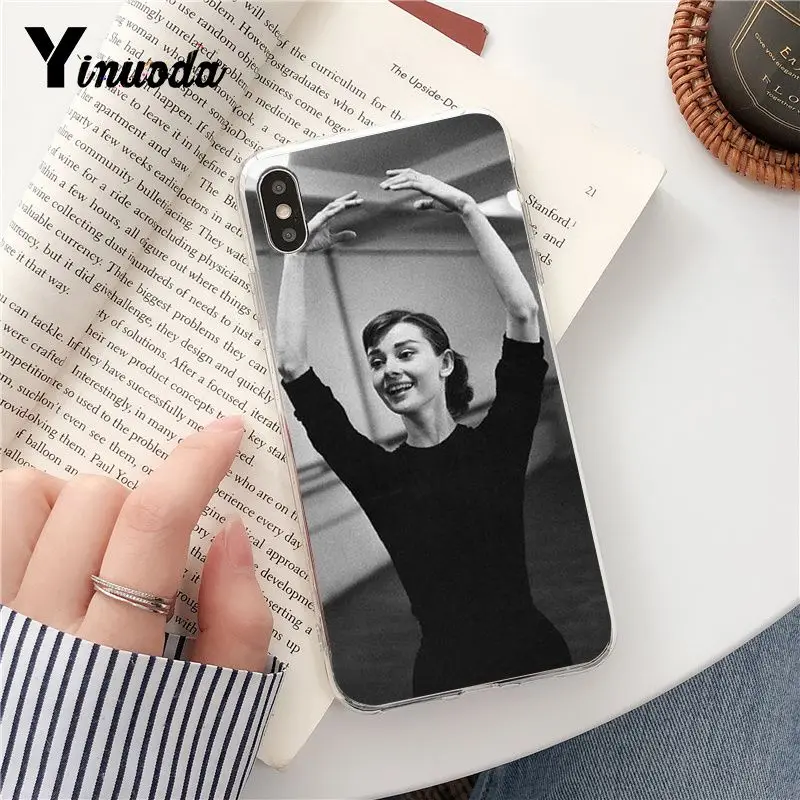 Yinuoda Одри Хепберн Мягкий Силиконовый ТПУ чехол для телефона iPhone 8 7 6 6S Plus X XS MAX 5 5S SE