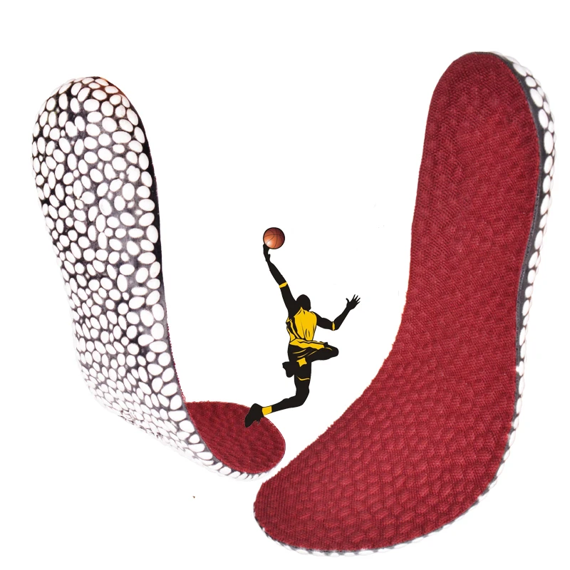 1 PAIR  E-TPE Shock absorption Insole foot massage casual shoes Super Light  Sports insole for Running basketball and football