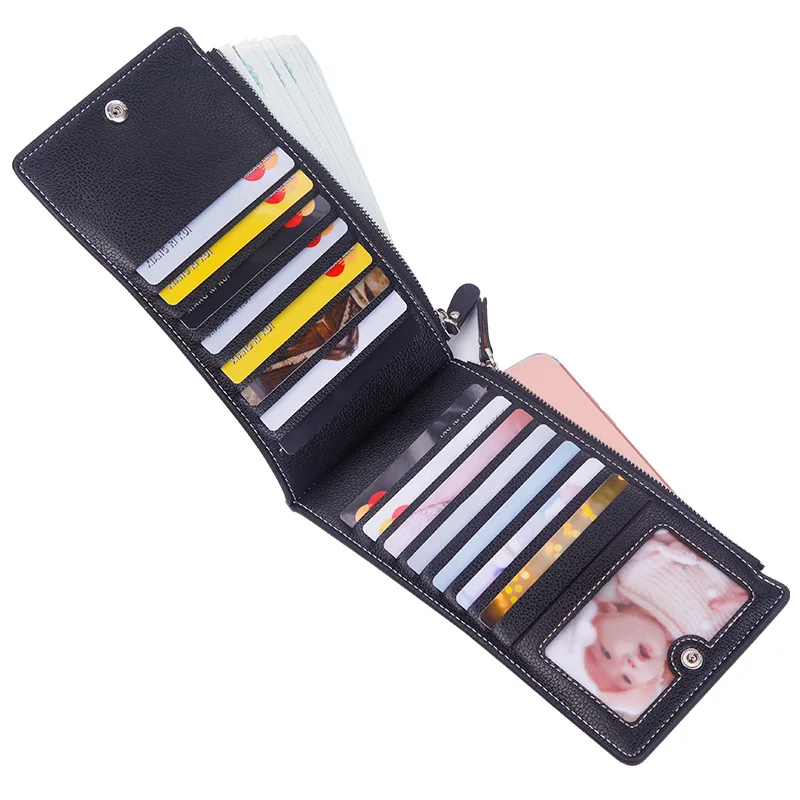 Винтажный Мужской Длинный кошелек печать личи сумка для карт двойная молния