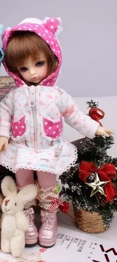pink Новинка 1/6 BJD YOSD Кукла Одежда Прекрасный Синий/Розовый Банни бантик любящее пальто - Цвет: pink
