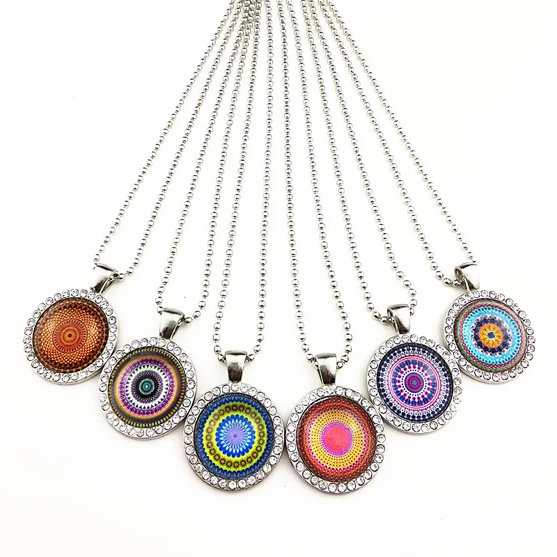 Винтажное женское ожерелье с подвеской в виде цветка мандалы 24 шт.|Подвески| |