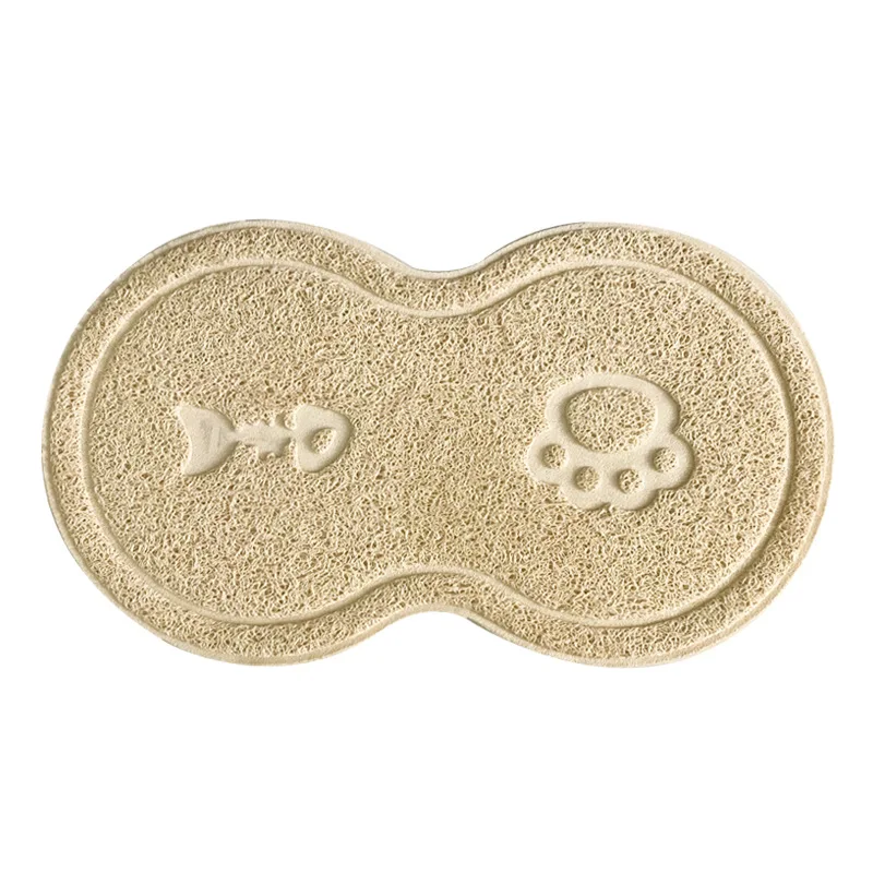 Beige Коврик для кошачьего туалета, 8 форм, коврик для кошачьего туалета, коврик для кормления, коврик для домашних животных, противоскользящий водонепроницаемый коврик для сна, коврик для уборки - Цвет: Beige