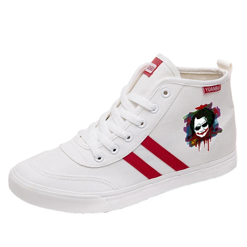 DC Joker/крутые высокие дышащие парусиновые кроссовки с рисунком героев мультфильмов; модная повседневная обувь для студентов