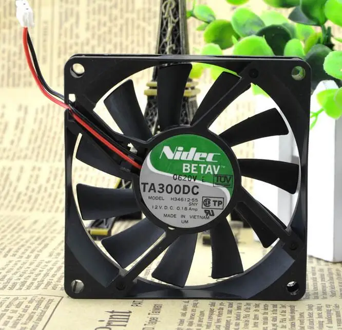 Оригинальный двухпроводный охлаждающий вентилятор TA300DC Nidec H34612 55 8015 0.18A 12V 80*80*15mm