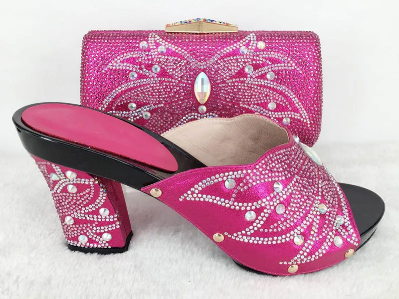 Новое Прибытие Королевский Синий Цвет Дамы Shoe and Bag Набор украшенный Бриллиантами