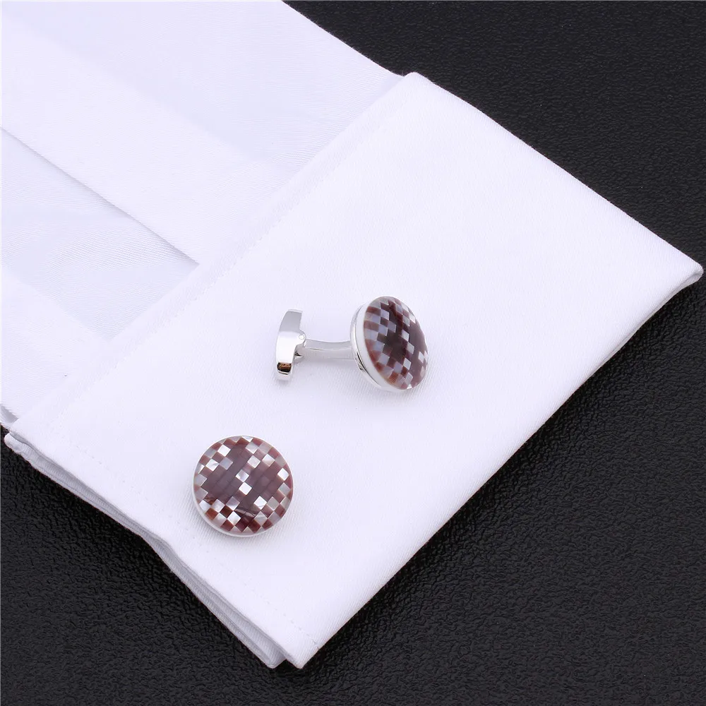 HAWSON Classic Round Stone Cufflinks for Men French Business Daily Suit Sleeve Fasten Cuff Buttons Best Men's Dress Jewelry | Украшения