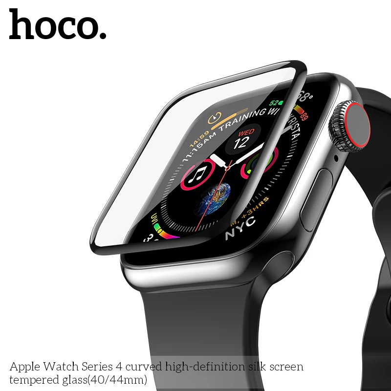 hoco 3d curved tempered glass screen protector for apple watch series 4 iwatch 40mm 44mm full cover protective screen film band free global shipping