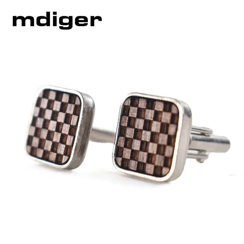 Mdiger французские запонки с деревянными элементами для мужская деловая рубашка