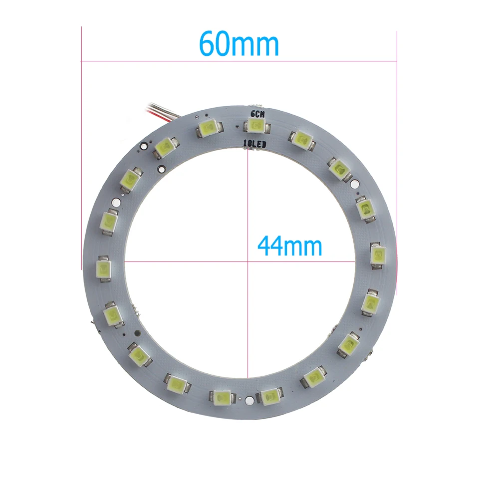YM E-Bright 2 PCS Angel Eye 60MM 1210 18 LEDs 3528 6CM Halo Rings 12V DC SMD 144Lm For Car Lights Headlight Cold White | Автомобили и