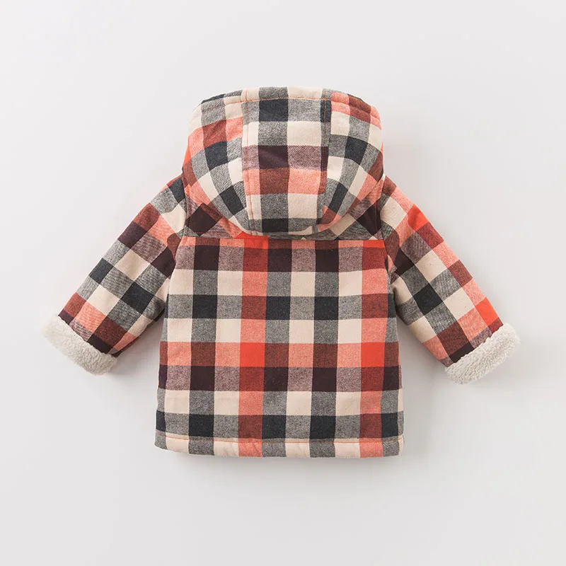 Детская зимняя куртка с капюшоном в клетку|dave bella|kids winter outerwearbaby outerwear |