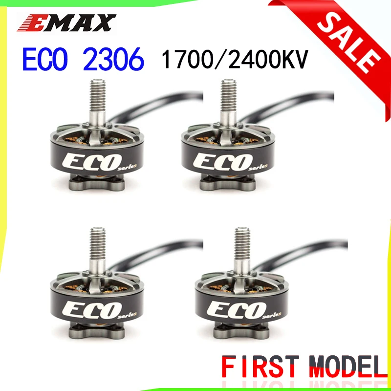 Emax серии ECO 2306 двигатель 1700KV 3~ 6s/2400KV 2~ 4s прочный двигатель для DIY гоночного FPV дрона RC вертолет 4 шт