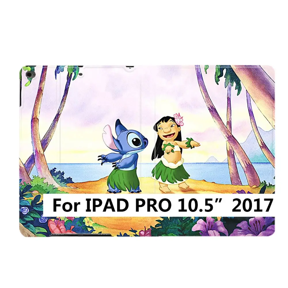 iPad PRO 10.5 2017 Умный чехол для iPad Air 2 3 6th 9," 7th 10,2" 10," MINI 45 с мультипликационным принтом Лило и Ститч Гавайский самба танец из искусственной кожи - Цвет: iPad PRO 10.5 2017