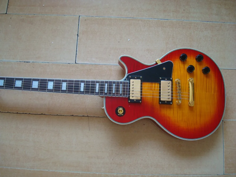 Новый CS cherry sunburst красный AA на заказ гитара из цельного дерева играть хорошо