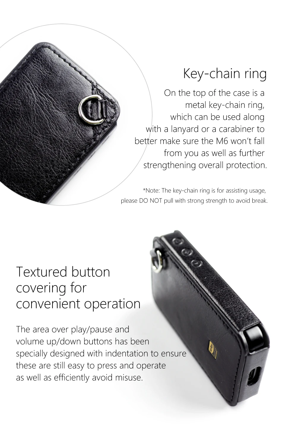 Fiio C-M6 кожаный чехол для FiiO M6 плеера Черный