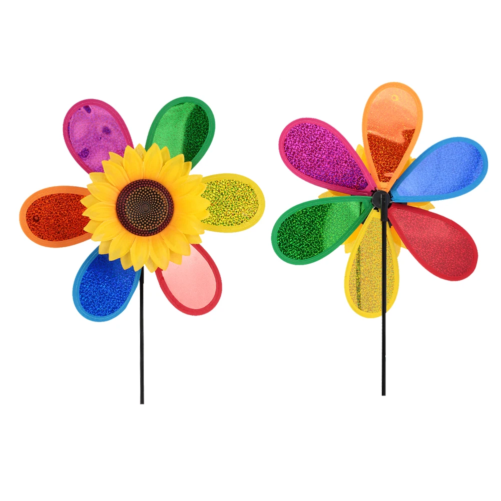 Рандомный цвет искусственное 3D украшение внешнее колесо для ветра Спиннер дома