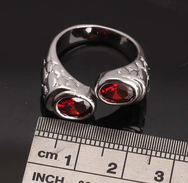 Стильный 2 шт Красный гранатовый серебряное покрытие ювелирные изделия продажа