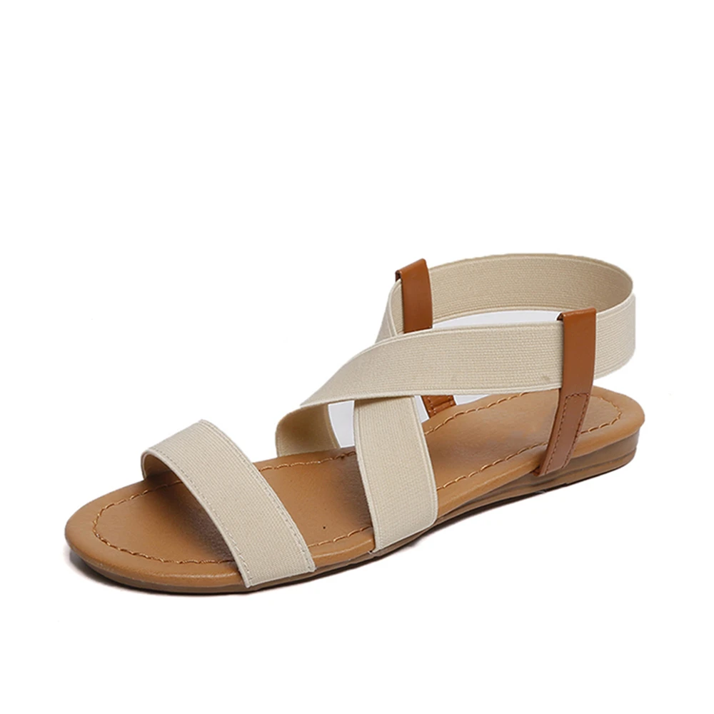 Сандалии гладиаторы женские пляжные шлепанцы плоская подошва римские сандалии