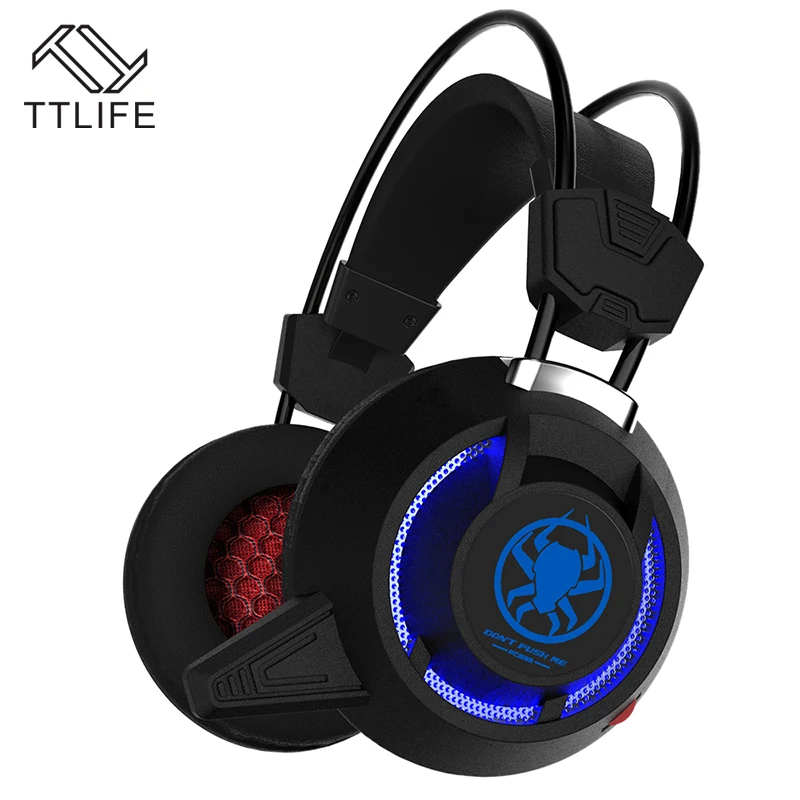 TTLIFE проводной Игровые наушники PC835 USB + 3.5 мм двойной разъем PC Gamer LED свет гарнитура