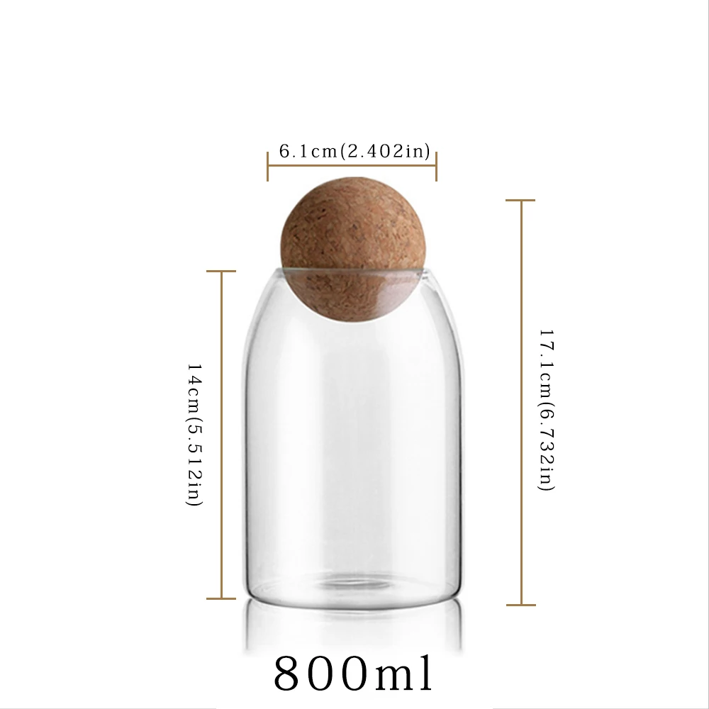 800ml Творческая кухня стеклянная бутылка для хранения, сыпучие продукты банки с крышкой специи сахар чай кофе контейнер получить Органайзер банок - Цвет: 800ml