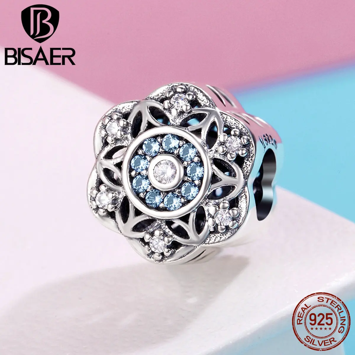 BISAER, 925 пробы, серебряные, снежинки, бусины, подвески, подходят для снежинок, бусины, браслеты, рождественский подарок, серебро 925, для изготовления ювелирных изделий ECC247