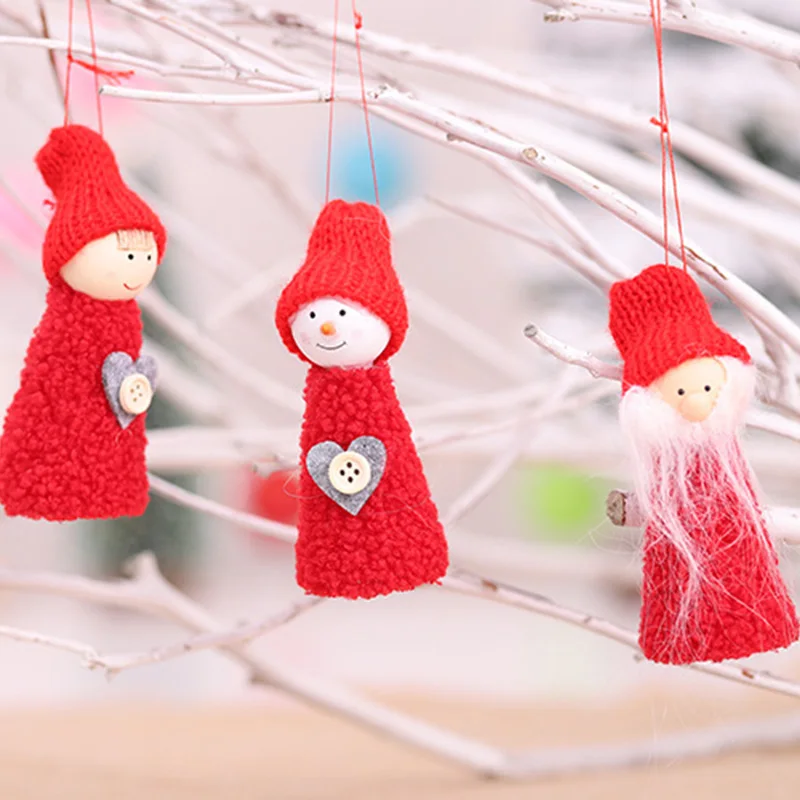 3Pcs/Sets Santa Claus Christmas Hanging Ornaments Pine Cone Xmas Doll Gift Tree Pendant Decorations For Home | Дом и сад