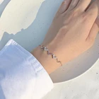 Простой индивидуальный ретро-браслет XIYANIKESilver с волнистым кубическим цирконием, изящный браслет, модный подарок, ручная работа, ювелирные изделия, день рождения