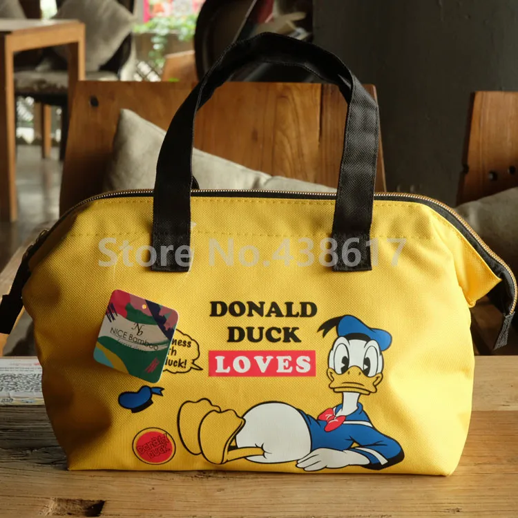 Donald Duck Новая Алиса маленькая Русалочка Микки Дональд ЦУМ чип и Дейл изолированная сумка-тоут для ланча для женщин и детей Ланч-бокс термосумки-холодильники - Цвет: Donald Duck