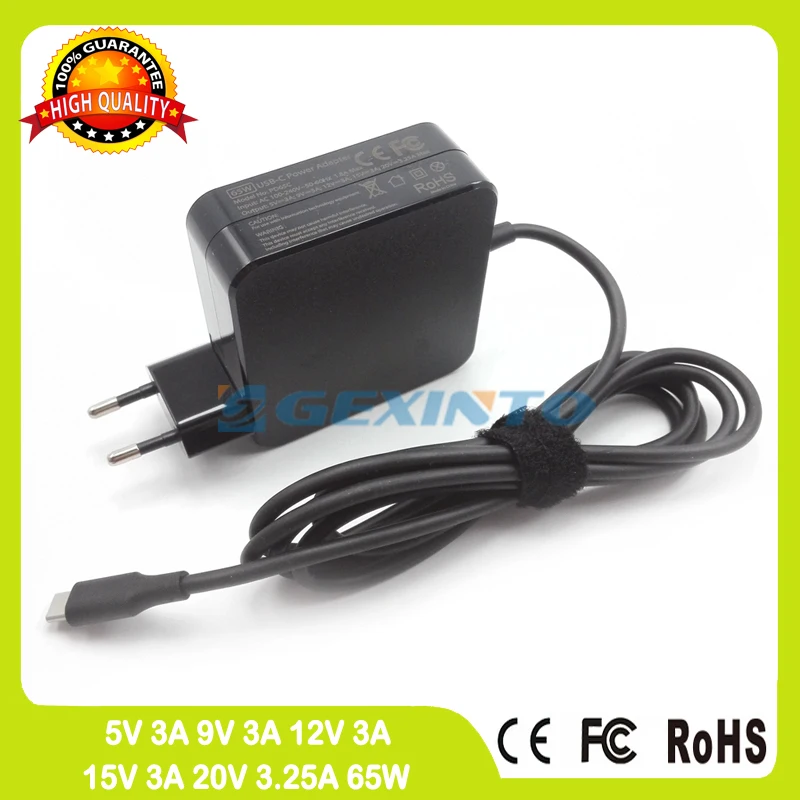 65W 20V 3.25A Type C USB адаптер переменного тока зарядное устройство для ноутбука Lenovo ThinkPad