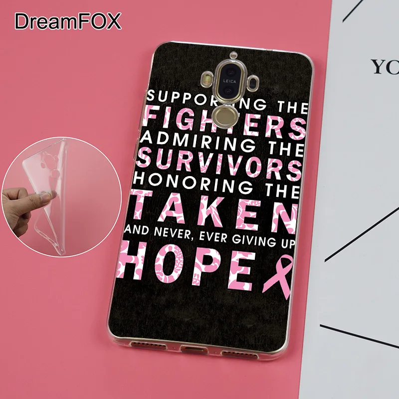Dreamfox k034 рака груди Лента Мягкие TPU силиконовый чехол для Huawei Коврики G 7 8 9 10 Nova 2 lite