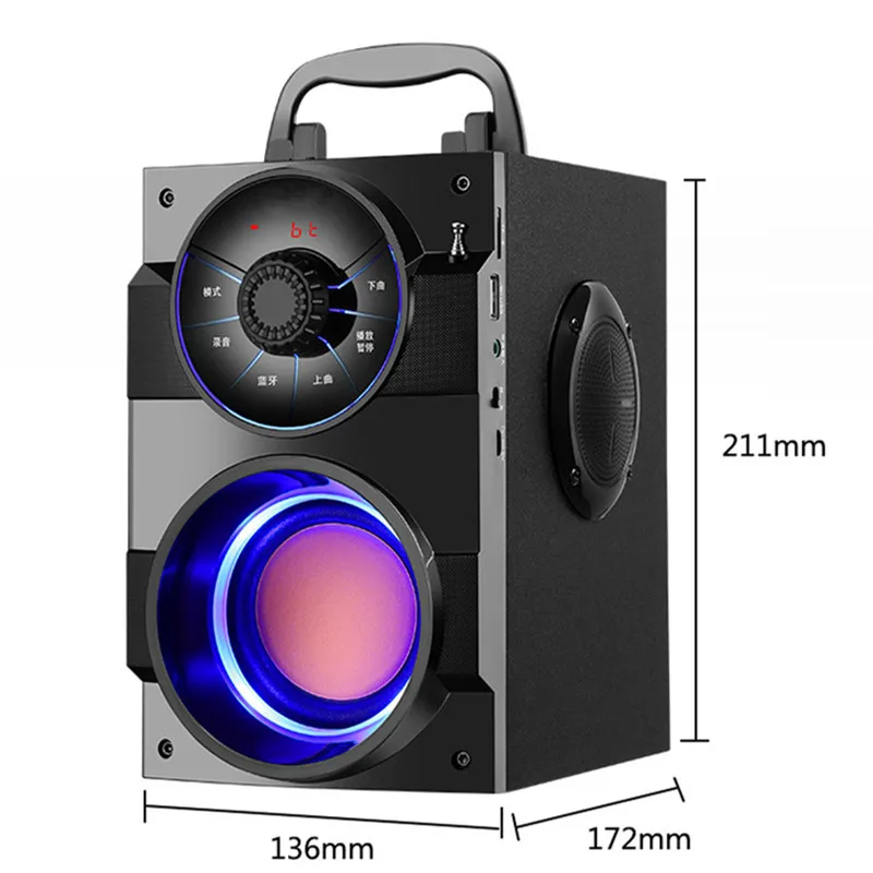 Портативный деревянный bluetooth динамик Беспроводная аудиосистема 3d объемный