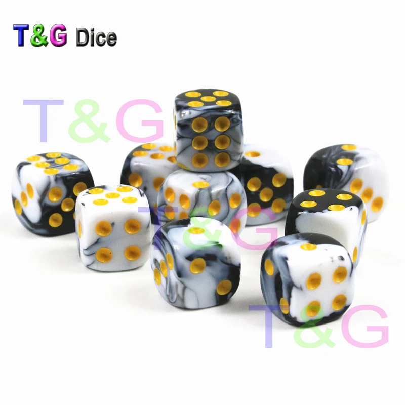 T & g 12 мм D6 игральные кости со стандартными точками для настольной игры кубики