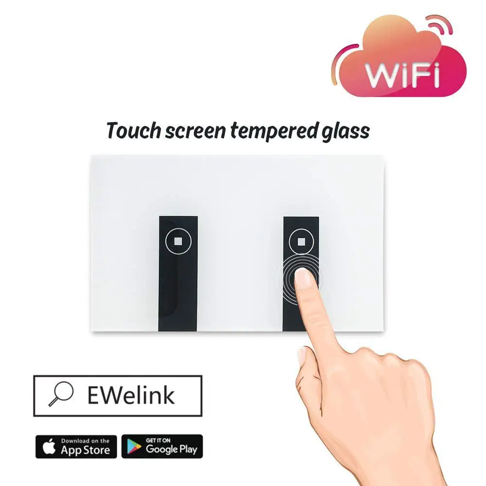US Smart WIFI 1/2/3 банды настенный выключатель беспроводная сенсорная панель света RC