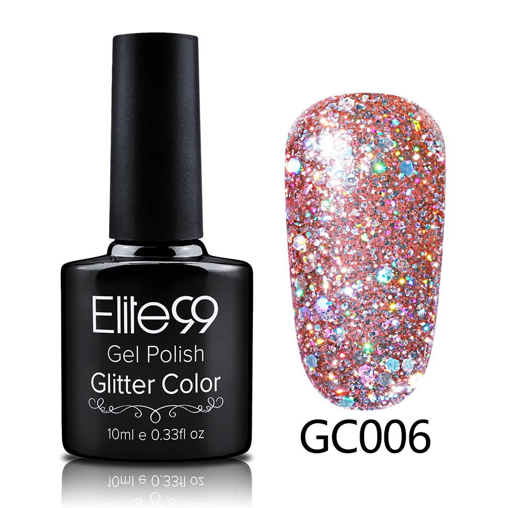 Elite99 10 мл Soak Off Diamond гель УФ гель для ногтей с блестками Лак Блеск геллак нужно УФ лампы клей для ногтей эмаль блёстки гель - Цвет: S-GC006