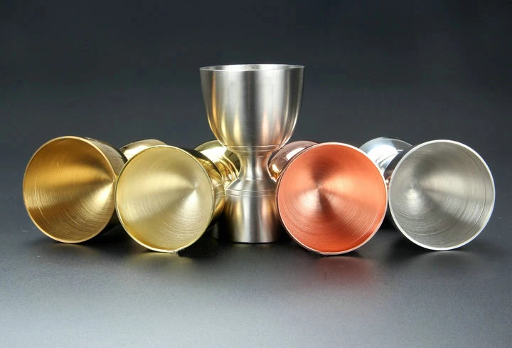 Новый стиль измерительный инструмент для коктейлей медный джиггер японский