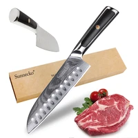 sunnecko new 7 inch santoku knife kitchen knives 73 layer damascus vg10 steel 60hrc blade razor sharp g10 handle cutting tools