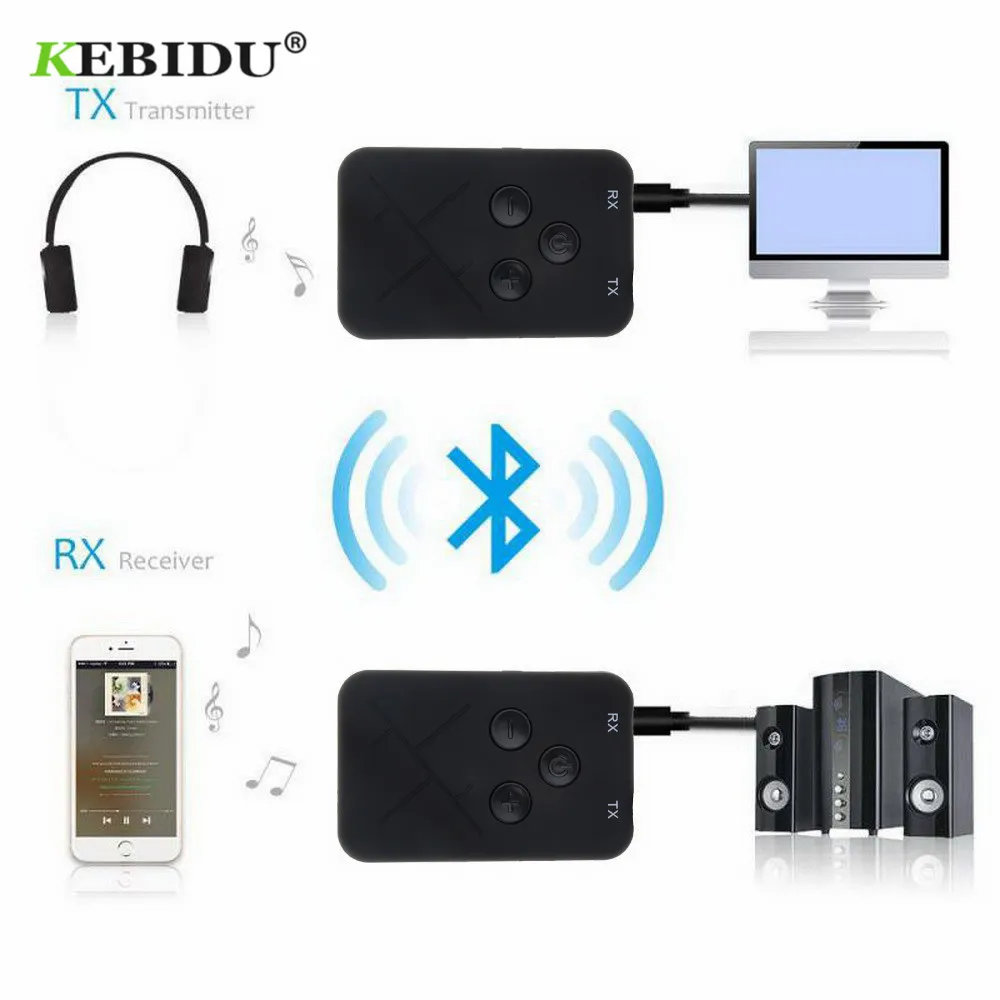 Беспроводной Bluetooth передатчик Kebidu адаптер 2 в 1 3 5 мм для ТВ автомобиля динамика |