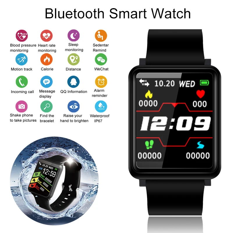 Смарт Часы Приборы для измерения артериального давления трекер Smartwatch мужчин