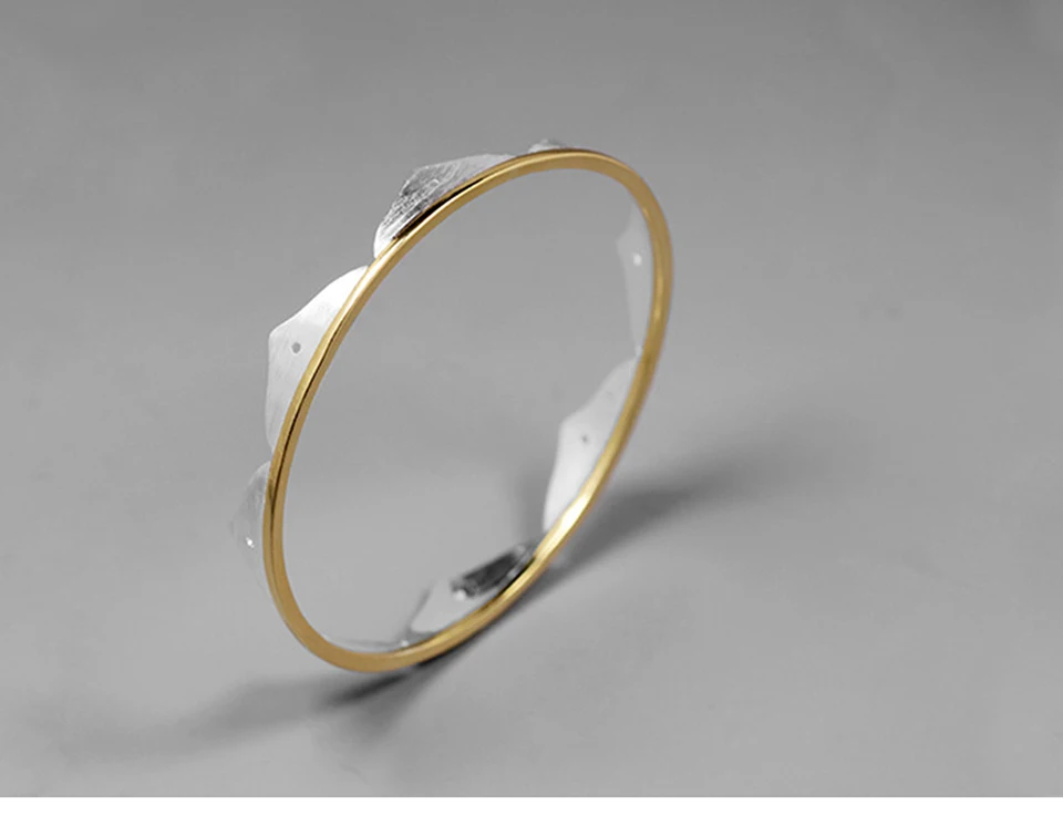 Lotus Fun реальные 925 пробы серебро Природный творческий ручной Fine Jewelry минималистский цветок лотоса браслеты для Для женщин