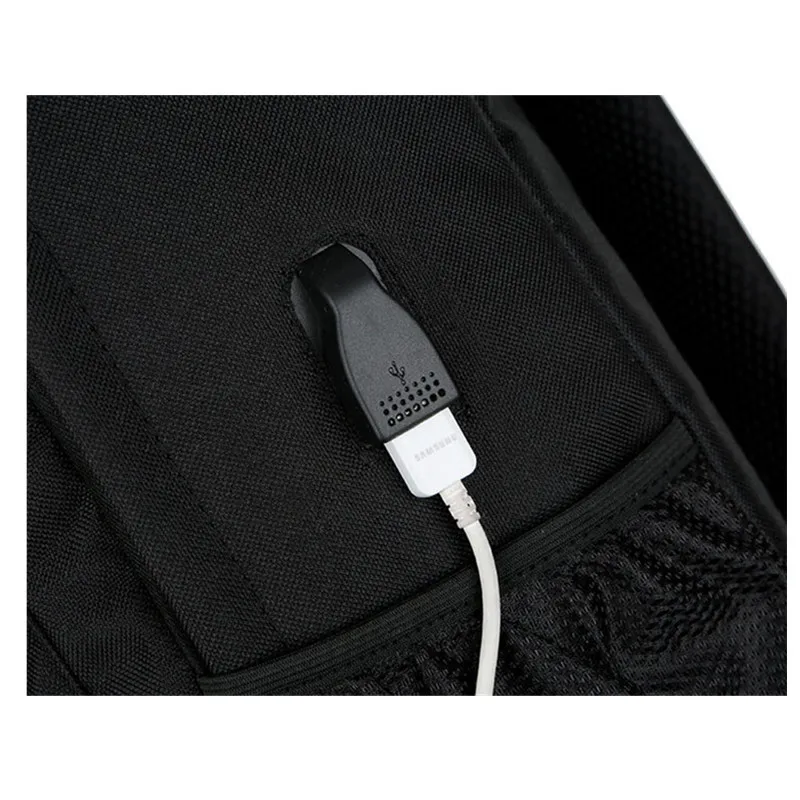 2 в 1 Модные Серебристые человек USB Anti-Theft зарядки Рюкзак Световой подростков Для