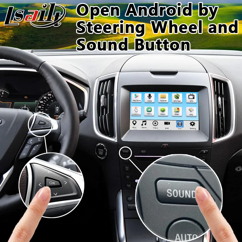 GPS навигатор Plug & Play на Android для Ford SYNC 3 Edge Fiesta и т. Д. С управлением рулевым колесом