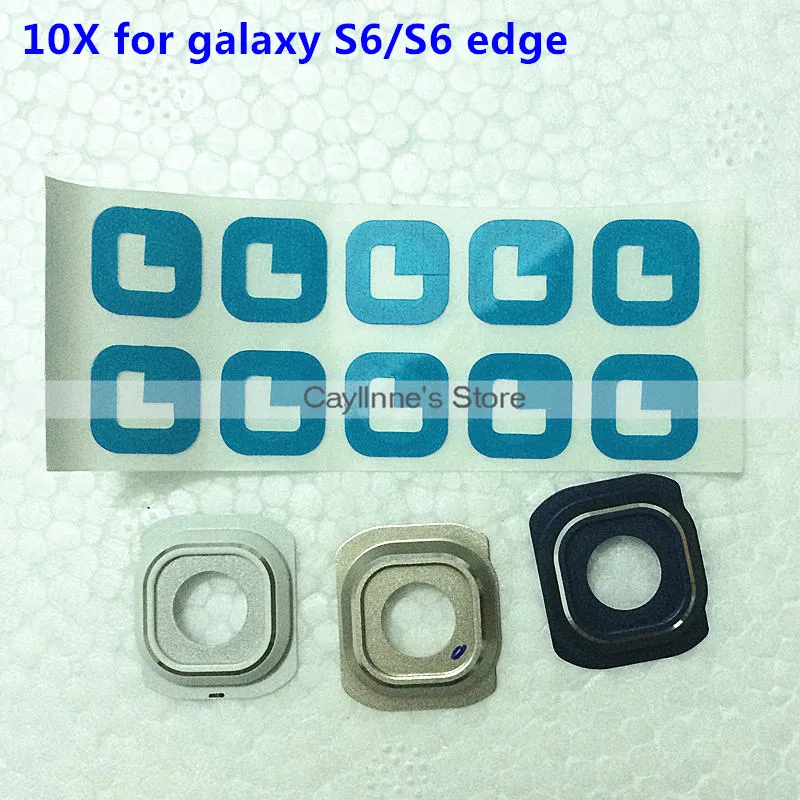 10 комплектов новый объектив для задней камеры + наклейка Samsung Galaxy S6 G920 edge G925