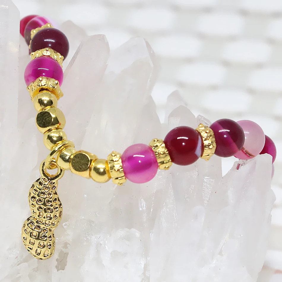 Круглые Бусины Из Натурального Розового и красного вены агата оникс сердолик