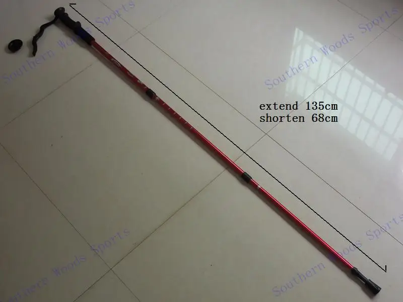 ALUMINUM ALLOY Adjustable Alpenstock telescopic Walking Stick straightshank 135cm Hiking Cane trekking poles 4color 350g |