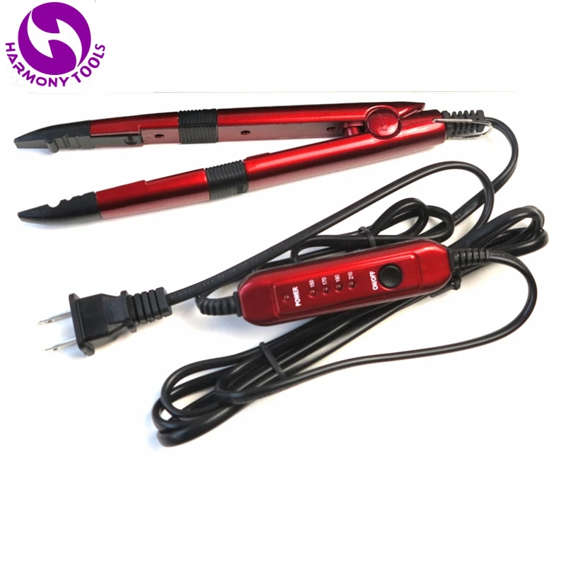 XUCHANG HARMONY 20 pieces Red Color Mini Hair Extension Fusion Iron Connector Keratin Bonding Tools Adjustable Temperature