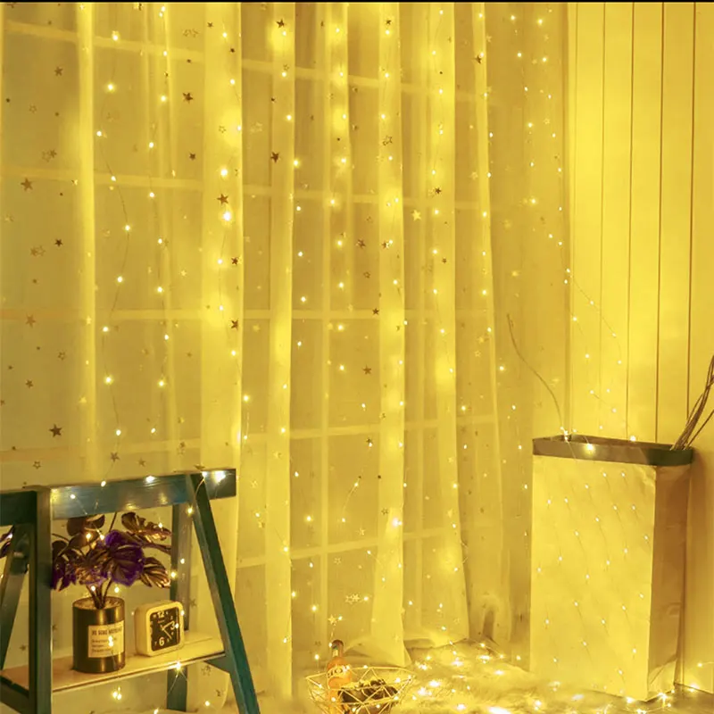 300leds Copper Wire USB Curtain Led String Light DC 5V Luces LED Holiday Lightings With 13Key Remote For Christmas Wedding Party | Лампы и