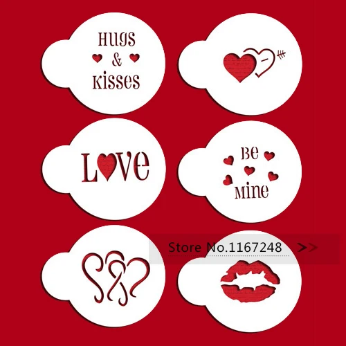 Трафареты для печенья 6 шт./лот тканевые сахарные сита форма Love Форма кексов формы