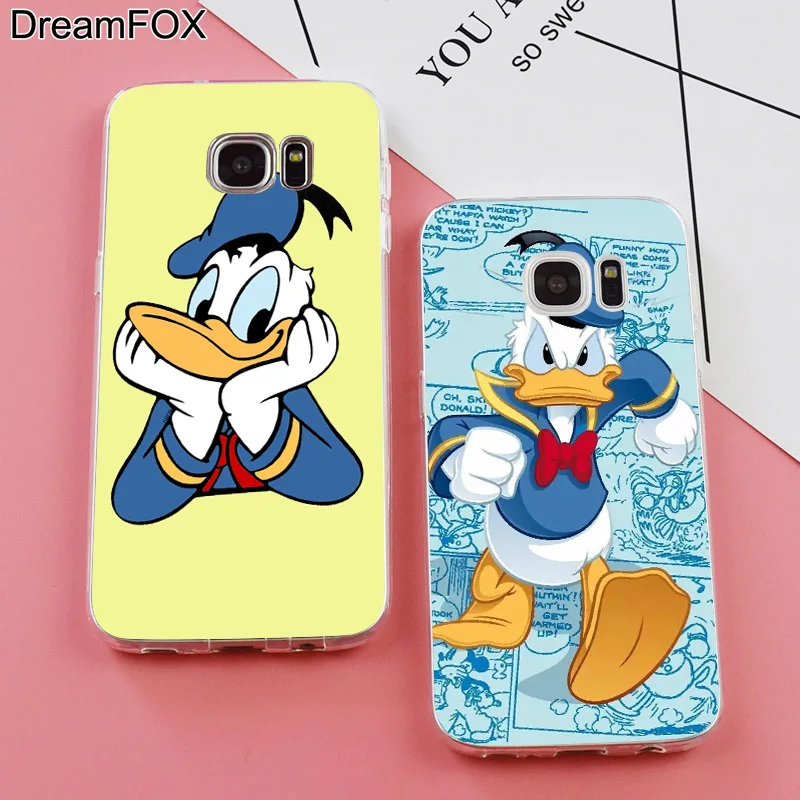 DREAMFOX K065 donald duck Soft TPU Silicone Case Cover For Samsung Galaxy Note S 6 7 8 9 Edge Plus Grand Prime |
