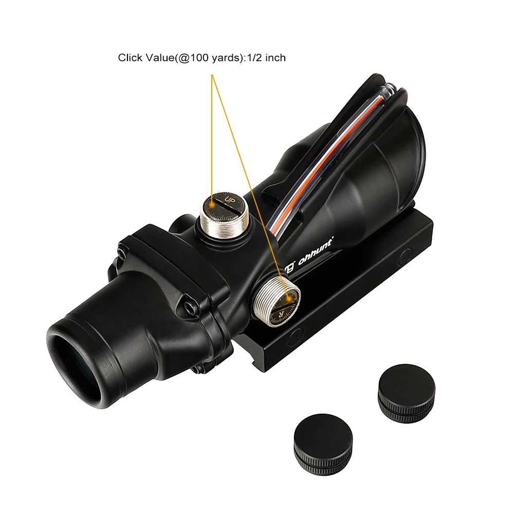 Ohhunt охотничий 4X32 ACOG настоящий оптоволоконный прицел BDC шеврон Подкова Сетка